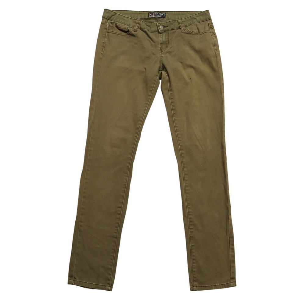 Wax Jeans Green Skinny Y2K Junior Misses Soft Stretch Vintage Skater Indie‎ 7/32